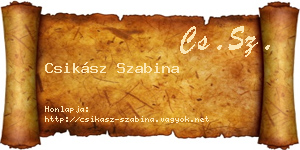 Csikász Szabina névjegykártya